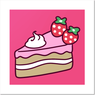 Strawberry Cake Slice Posters and Art